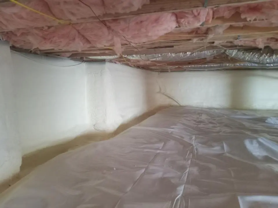 Crawl space encapsulation with closed-cell spray foam for Spray Foam Roofing in West Vero Corridor